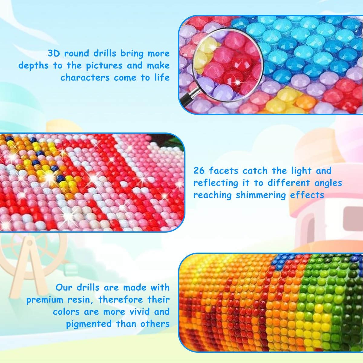 PATPAT DIY Diamond Painting Wall Decor Frozen Princess Elsa Diamond Art Painting Kit with Color Diamond Packs, Diamond Pick Up Pen, Glue Clay, Diamond Tray, 7.2''*7.2'', With Frame PATPAT DIY Diamond Painting Wall Decor Frozen Princess Elsa Diamond Art Painting Kit with Color Diamond Packs, Diamond Pick Up Pen, Glue Clay, Diamond Tray, 7.2''*7.2'', With Frame